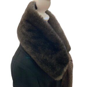 Nardi & Tagliaferri Gorgeous Faux Fur Neck Wrap with Wool Scarf, Italian, 70"